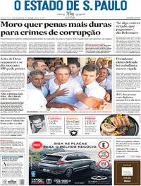 Capa do jornal Estadão 13/12/2018