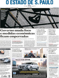 Capa do jornal Estadão 14/03/2018