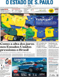 Capa do jornal Estadão 14/06/2018