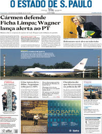Capa do jornal Estadão 14/08/2018