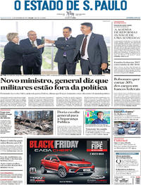 Capa do jornal Estadão 14/11/2018
