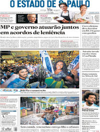 Capa do jornal Estadão 15/02/2018