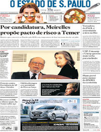 Capa do jornal Estadão 15/03/2018