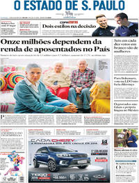 Capa do jornal Estadão 15/07/2018