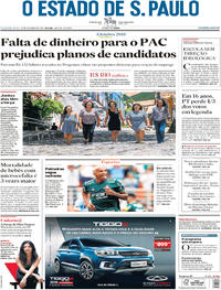 Capa do jornal Estadão 15/10/2018