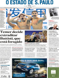 Capa do jornal Estadão 15/12/2018