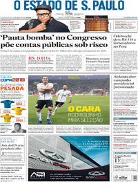 Capa do jornal Estadão 16/04/2018