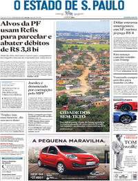 Capa do jornal Estadão 16/05/2018