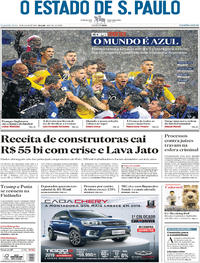 Capa do jornal Estadão 16/07/2018