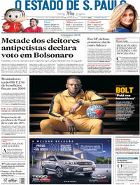 Capa do jornal Estadão 16/09/2018