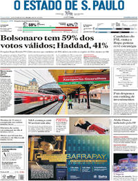 Capa do jornal Estadão 16/10/2018