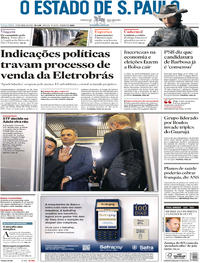 Capa do jornal Estadão 17/04/2018