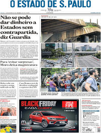 Capa do jornal Estadão 17/11/2018