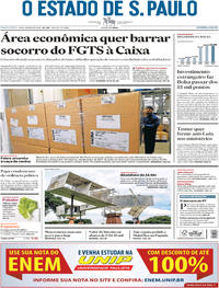 Capa do jornal Estadão 18/01/2018