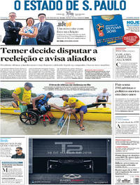Capa do jornal Estadão 18/03/2018
