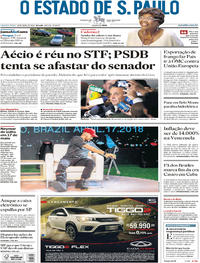 Capa do jornal Estadão 18/04/2018