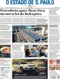 Capa do jornal Estadão 19/04/2018