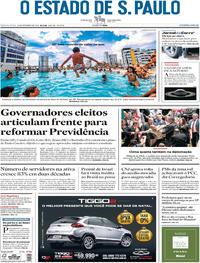 Capa do jornal Estadão 19/12/2018