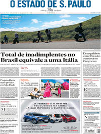 Capa do jornal Estadão 20/08/2018