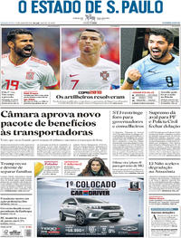Capa do jornal Estadão 21/06/2018
