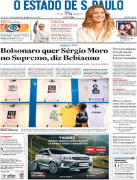 Capa do jornal Estadão 21/10/2018