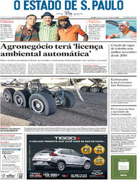 Capa do jornal Estadão 21/12/2018