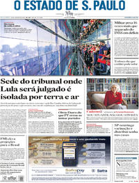Capa do jornal Estadão 23/01/2018