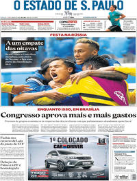 Capa do jornal Estadão 23/06/2018