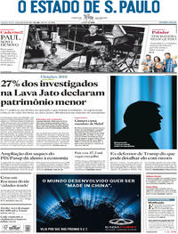 Capa do jornal Estadão 23/08/2018