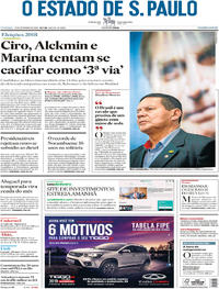 Capa do jornal Estadão 23/09/2018