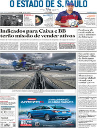 Capa do jornal Estadão 23/11/2018