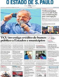 Capa do jornal Estadão 24/01/2018