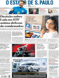 Capa do jornal Estadão 24/03/2018