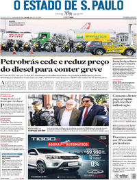 Capa do jornal Estadão 24/05/2018