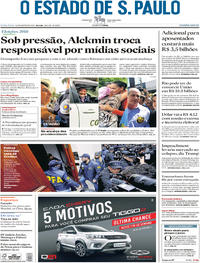 Capa do jornal Estadão 24/08/2018