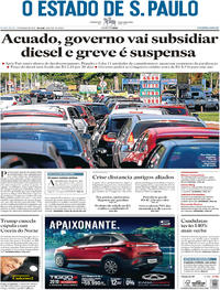 Capa do jornal Estadão 25/05/2018