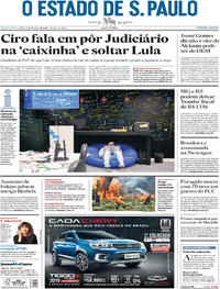 Capa do jornal Estadão 25/07/2018