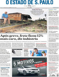 Capa do jornal Estadão 25/08/2018