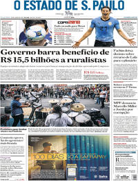 Capa do jornal Estadão 26/06/2018