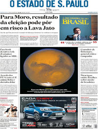 Capa do jornal Estadão 26/07/2018