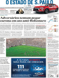 Capa do jornal Estadão 26/09/2018