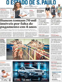 Capa do jornal Estadão 27/08/2018