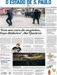 Capa do jornal Estadão 27/12/2018