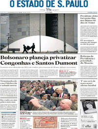 Capa do jornal Estadão 28/12/2018