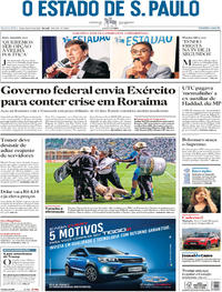 Capa do jornal Estadão 29/08/2018