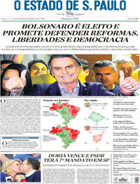 Capa do jornal Estadão 29/10/2018