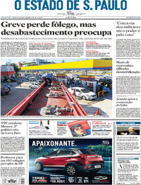 Capa do jornal Estadão 30/05/2018
