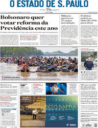 Capa do jornal Estadão 30/10/2018