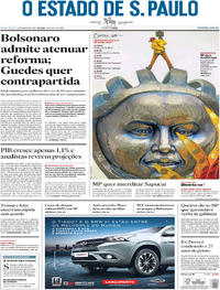 Capa do jornal Estadão 01/03/2019