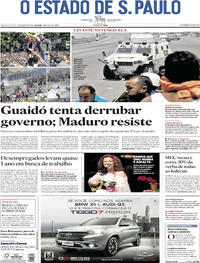 Capa do jornal Estadão 01/05/2019